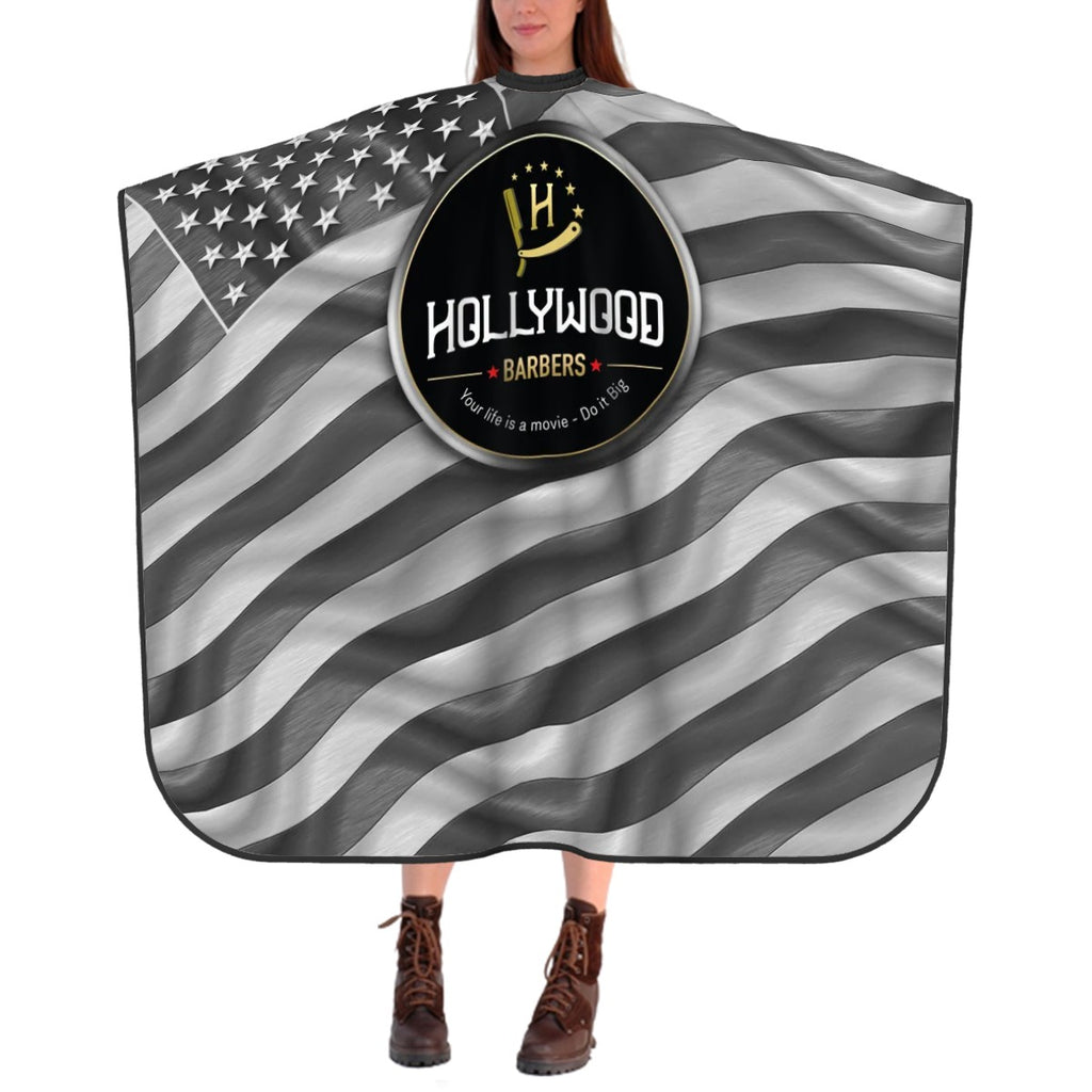Barber Cape - Chrome Flag Silver
