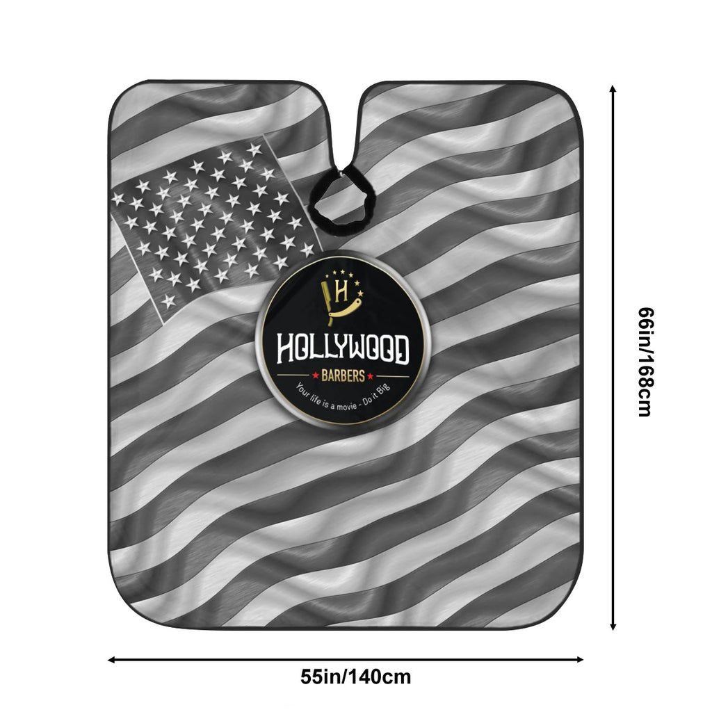 Barber Cape - Chrome Flag Silver