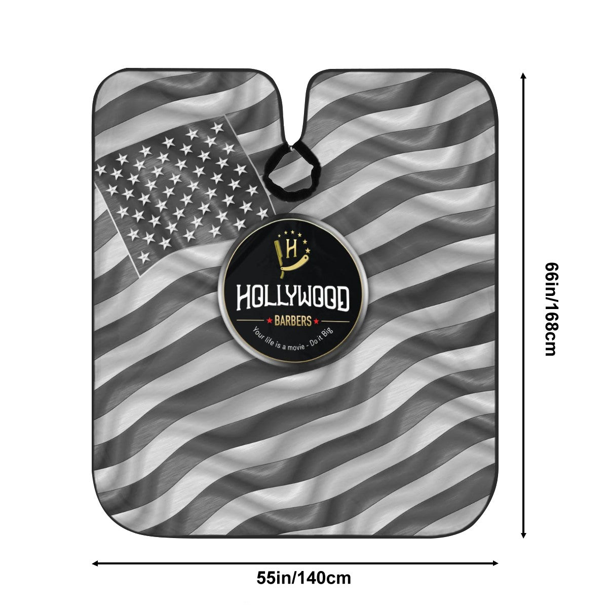 Barber Cape - Chrome Flag Silver