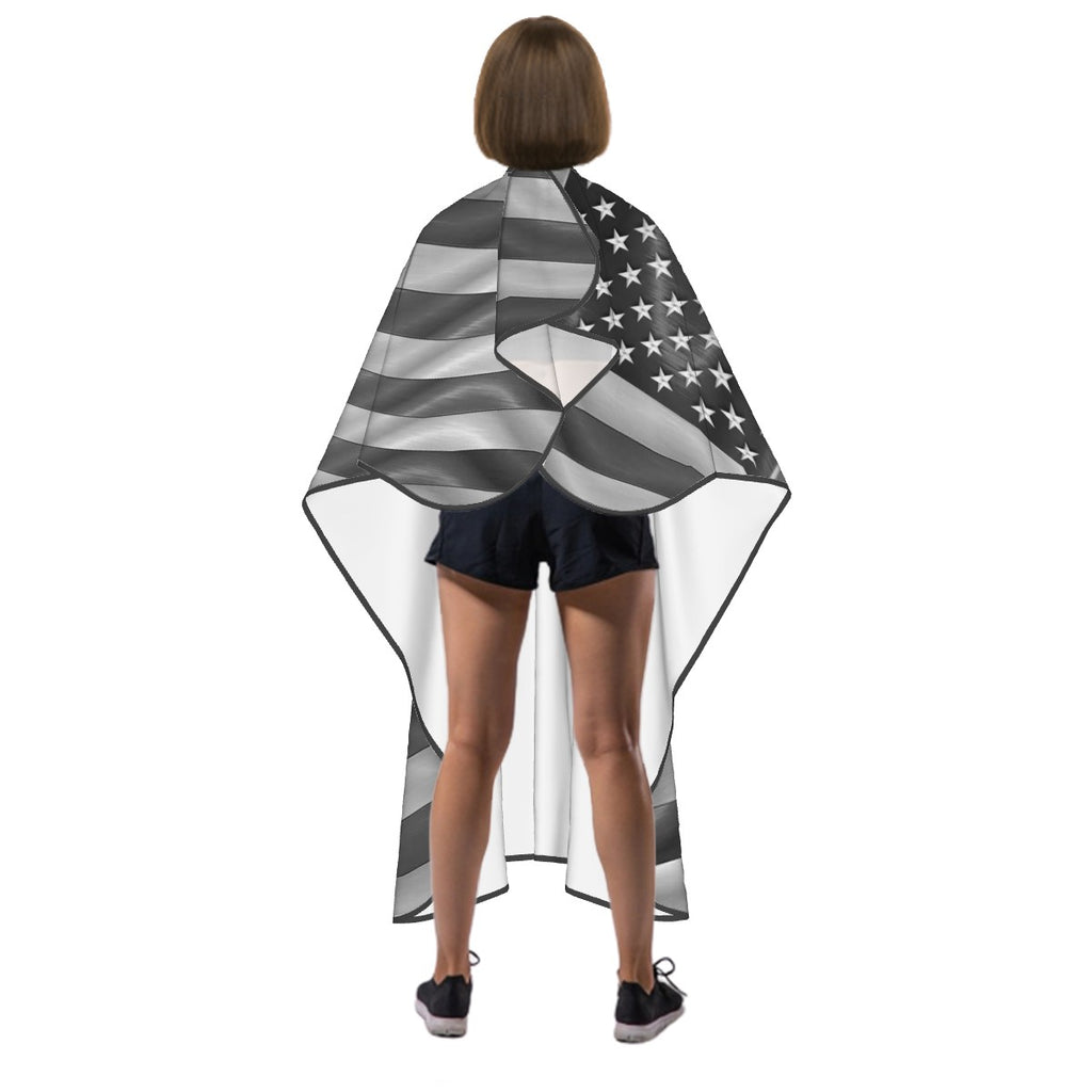 Barber Cape - Chrome Flag Silver