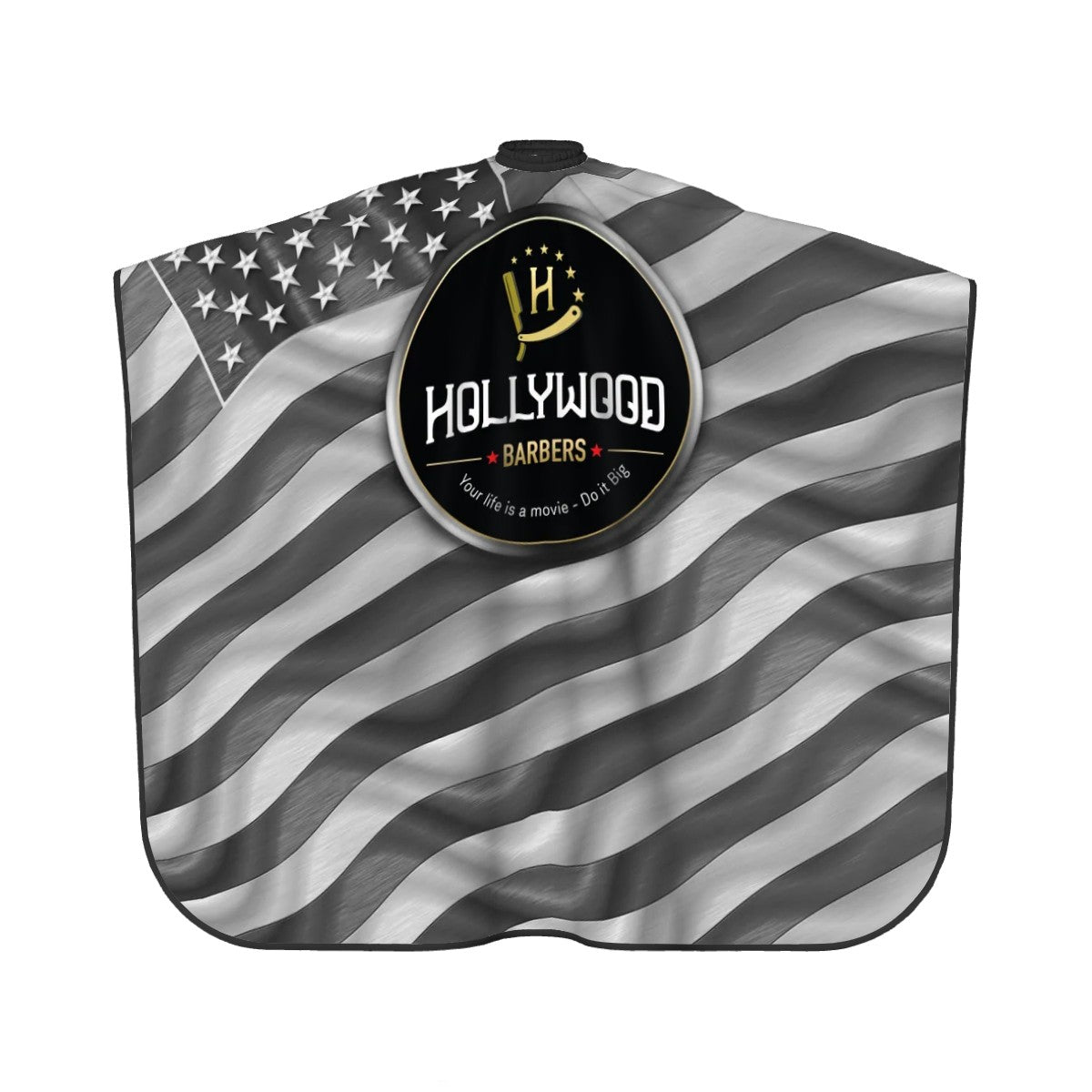 Barber Cape - Chrome Flag Silver