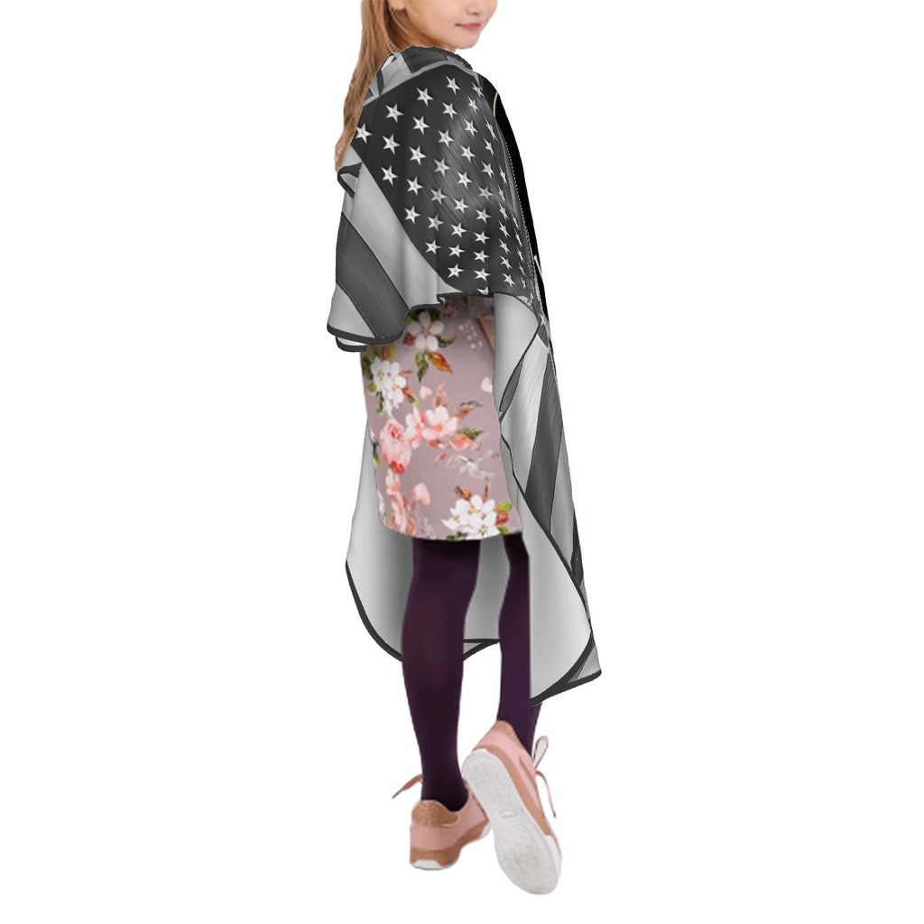 Kids Cape - Chrome Flag Silver