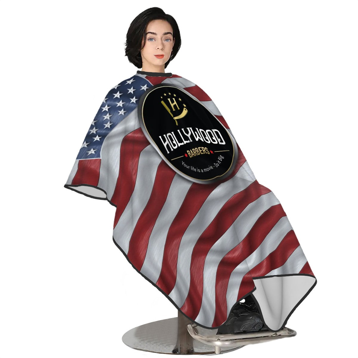 Barber Cape - Chrome Flag