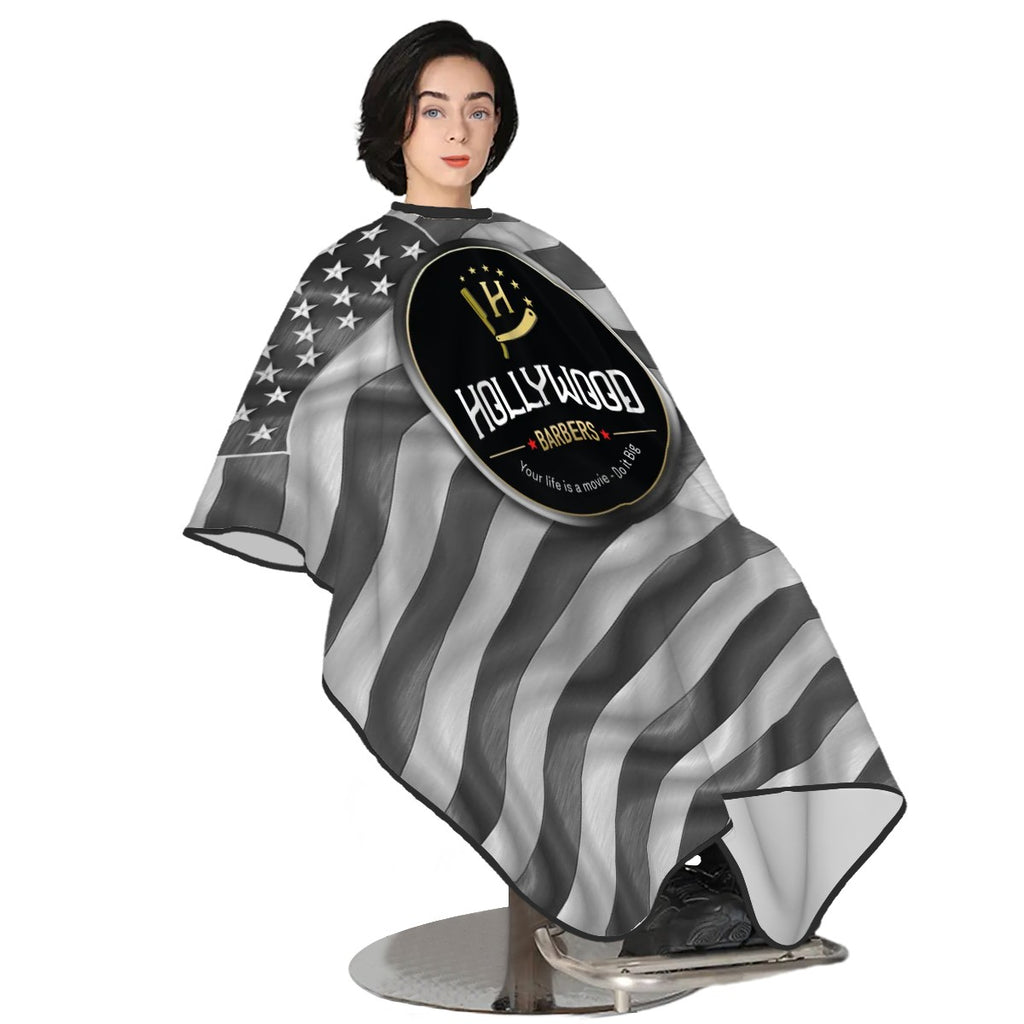 Barber Cape - Chrome Flag Silver
